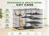 CARLA HOME Large Cat Cage Diy Enclosure, 4 Tier Pet Playpen Cat Kennel V178-36583
