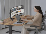 FORTIA Sit to Stand Standing Desk, 160x60cm, 72-118cm Electric Height Adjustable, Walnut Style V219-ADKSSTFO6WLKB