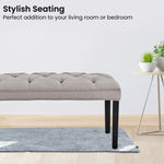 Cate Button-Tufted Upholstered Bench by Sarantino - Light Grey BCH-438-LGY