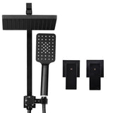 Cefito 8'' Rain Shower Head Set Handheld Square High Pressure Twins Tap Black SHOWER-A2-SQ-8-BK-TAP