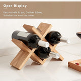 Wine Rack Countertop Wooden Wine Bottle Holder Rustic Free Standing Wine Storage Racks for Tabletop V1369-AZ3-W-11609