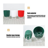 Automatic Self Watering Flower Pot Double Layer Design Water Storage Planter for Office Home V1294-YM0721-10143715