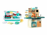 Keezi 2 Piece Kids Pretend Kitchen and Washing Playset Sink Toys PLAY-KITCHEN-SINK-CFLX2