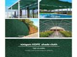 Instahut 50% Shade Cloth 3.66x10m Shade Cloth Sail Heavy Duty Shadecloth Garden Mesh Roll Green SH-CL-366X100-100-GR