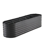 Metal Raised Garden Bed, 8 x 2 x 2 ft Outdoor Galvanized Box, with Open Bottom, Large Oval V952-JSYHZZCTYXSH1MOSLV0