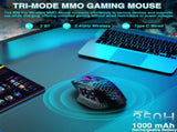 SM809pro Tri-Mode MM0 Wireless Gaming Mouse, Adjustable DPI RGB Backlight,black V1300-SM809PRO-BLACK