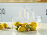 Clear Hand Basket Comfortable Handle Ventilation Holes Easy Access Versatile Fruit Storage Basket V1294-YM0521-3117230074511