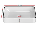 Cefito Bathroom Basin Ceramic Vanity Sink Hand Wash Bowl Above Counter 48x37cm CB-480-WH-BK