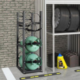 Refrigerant Tank Rack, with 2 x 30lbs and Other 3 Small Bottle Tanks, Cylinder Tank Rack V952-QPCFJ305MM28FNID7V0