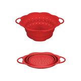 Foldable Silicone Colander Set, Heat Resistant Kitchen Vegetable and Fruit Strainer Basket, Space V1366-AZ2-W-17250