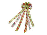 Xmas Tree Topper Wreath Bow Large Red Green Dot Present Bow for Xmas Ornament Holiday Handmade Home V1294-YM0901-3115240099511