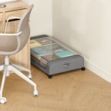 Gray Square Under-Bed Storage Rack with Wheels Sturdy Easy to Move for Bedroom AU V201-QHGMMOREONE044