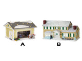 Christmas Village House LED Lighted Desk Building Resin House Statue Ornaments for Tabletop V1294-YM0512-221114TW02-1