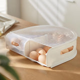 Stackable, Clear Plastic Egg Container with Lid - Rolling Refrigerator Organizer Bins for Eggs V1370-AZ4-03833