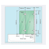 120cm Frameless Glass Bath Screen with Brass Brackets - Gunmetal V63-852281