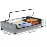 Gray Square Under-Bed Storage Rack with Wheels Sturdy Easy to Move for Bedroom AU V201-QHGMMOREONE044