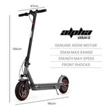 ALPHA Urban 10 Electric Scooter, 35km/h, Suspension, 35km Range, 10-Inch Wheels, Brushless Motor, V219-TRNESCALA6GA