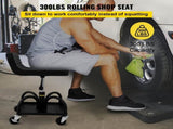 Rolling Garage Stool 300LBS Adjustable Mechanic Work Shop Seat w/Casters V952-HSKSJJXGZYBDDF5PZV0