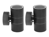 2Pcs GU10 Stainless Steel Outdoor Wall Sconce Waterproof LED Cylinder Up Down Wall Light for Yard V1294-YM0715-3119210323212