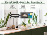 Wall Bracket for 15" to 28" Monitors, Adjustable Mounting Bracket with 3.5" to 16.5" Extension, V1192-AZ-W-18476