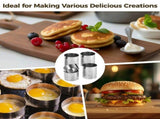 12PCS Hamburger Bun Rings, 3.9"1.6" Stainless Steel Round Mousse Rings, Non-stick Hamburger Baking V1369-AZ3-W-08726