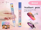 Blue 0.7mm Nail Art Doodle Pen 12 Sticks- Single Color Acrylic Marker for Nail Design, No-Bake V888-ELOSUNG28412