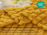Updated Grey Throw Blanket for Couch and Bed- Super Soft and Warm 3D Checkered Fluffy Fuzzy Fleece V1107-114-55049-YEL5