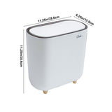 Pop Up Lid Trash Can, Narrow Body Small Trash Bin with Removable Bucket for Bathroom Kitchen Office, V1192-AZ-W-30019
