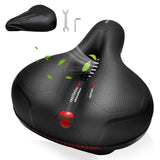Bike Seat Cushion Comfort for Men Women,Wide Bicycle Saddle Replacement with Dual Shock Absorbing V1192-AZ-W-31147