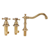 Double Handle Faucet Copper Leakproof Corrosion Resistant Beautiful G1/2 Thread Three Hole Bathroom V1294-YM0715-3112220048611