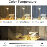 2 Pack Wireless LED Touch Bedside Lamps USB Rechargeable 3600mAh with 3 Color Temperatures V1237-ZY-528-107
