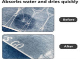 2 Pack Washable Kitchen Rugs, Pattern, Non-Slip Kitchen Mat, for Kitchen, Dining Room, Chef Hat, 40 V1237-ZY-715-168
