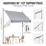 VEVOR 98x47" Patio Awning Retractable Awning Sunshade Shelter with Crank Handle V952-SSSZYPHSLZS9OSNMLV0