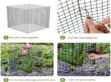 12Pcs Wire Plant Protectors, 11.8" Square Wire Plant Cages Mesh Plant Cage Chicken Wire Cloche with V1370-AZ4-14509