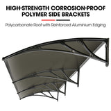 SHADE SHIELD 3x1m Aluminium Exterior Awning, Black DIY External UV Rain Protection Grey Tinted V219-OAWFIXSS31GA