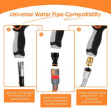 Dog Washing Hose Attachment 8 Pattern Dog Bath Sprayer Easy Control Hose Nozzle with Soap Dispenser V1366-AZ2-W-15120