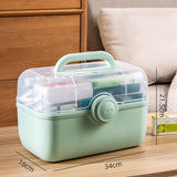 Medicine Storage Box Plastic Multi Layer Large Capacity Medicine Cabinet for Household Green V1294-YM0716-3117220183216