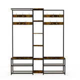 Corner Coat Stand with Shoe Bench Metal & MDF Organizer V178-67000