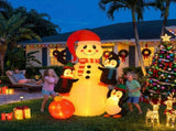 Jingle Jollys Christmas Inflatable Snowman 1.8M Height LED Outdoor Decorations Warm Light XMAS-INF-SNOWMAN-6FT-WW