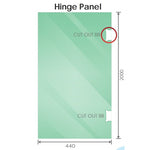 110x90cm Corner Frameless Shower Screen with Chrome Channel and SS Hinges, Square Double Pull Handle V63-893091