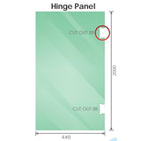 110cm Wall to Wall Frameless Shower Screen with White Channel and SS Hinges , Square Knob Handle V63-859101