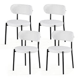 Artiss Dining Chairs Set of 4 Sherpa Boucle White DINC-B-W01-WHX4