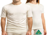MERINO SKINS Crew Neck Short Sleeve T-Shirt Top 100% Wool Underwear Thermals in Natural - Medium V563-MERINOS-CRWSS-NAT-M96