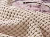 Cotton Waffle Blanket - Beige Textured Throw 150x200cm for Sofa, Office and Travel Use V888-ELOSUNG54959-8