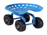 Gardeon Garden Seat 360 Swivel Rolling Adjustable Height Work Scooter Cart Wheels Heavy Duty 150kg GCT-ADJUST-360-BL