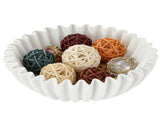 Decorative Bowl, Ruffle Bowl with French Wave Design, Fruit & Key Organizer, Elegant Table V1369-AZ3-W-08839
