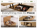 Fittro 3-in-1 Lift Top Coffee Table with 4 Chairs, Dining Table Work Desk Built-in Storage, MF-CT-W4C-NAT-AB