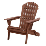 Gardeon Adirondack Outdoor Chairs Wooden Foldable Beach Chair Patio Furniture Brown FF-BEACH-NTLCHAIR-BR