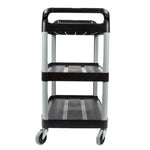 SOGA 3 Tier Food 83.5x43x95cm Trolley Food Waste Cart Storage Mechanic Kitchen Black Small FOODCARTRUBBISHS