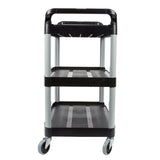 SOGA 3 Tier Food 83.5x43x95cm Trolley Food Waste Cart Storage Mechanic Kitchen Black Small FOODCARTRUBBISHS